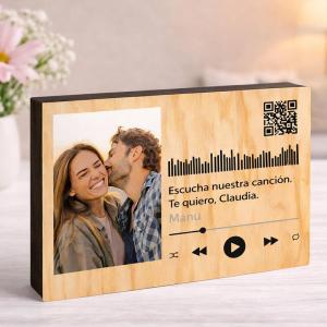 Canción personalizada en taco de madera