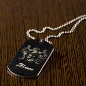 Colgante chapa con escudo grabado