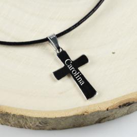 Colgante cruz de plata personalizada