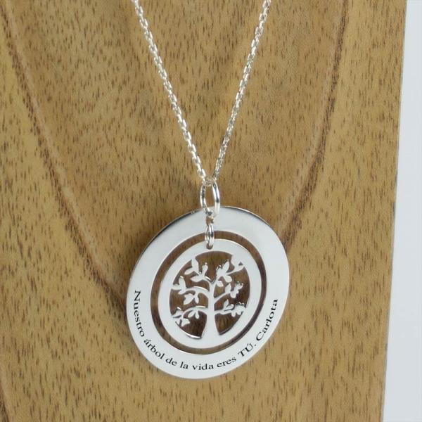 Colgante de plata personalizado Árbol de la Vida