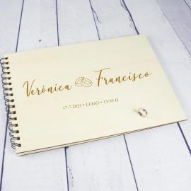 Cuaderno de firmas en madera para bodas Cuaderno de firmas en madera para bodas