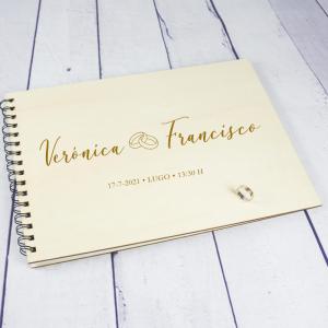 Cuaderno de firmas en madera para bodas