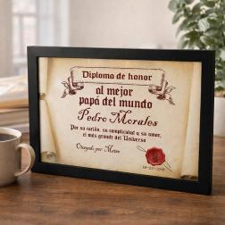 Diploma pergamino al mejor padre