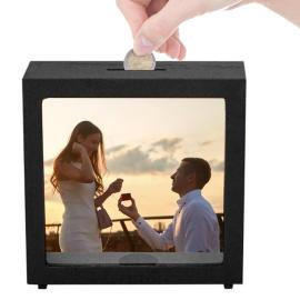 Hucha de madera personalizada con foto Hucha de madera personalizada con foto