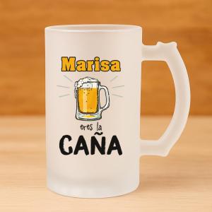 Jarra de cerveza personalizada 'Eres la caña'