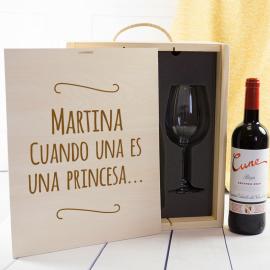 Kit con Vino Cune Crianza con caja grabada Kit con Vino Cune Crianza con caja grabada