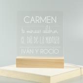 Lámpara led grabada para madre 'Te mereces'