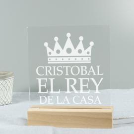 Lámpara led personalizada 'El rey de la casa'