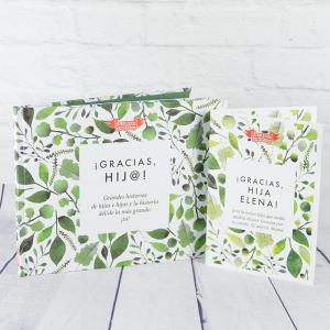 Libro ¡Gracias, hij@! con tarjeta personalizada