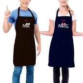 Pack de delantales BIO bordados Mr y Mrs