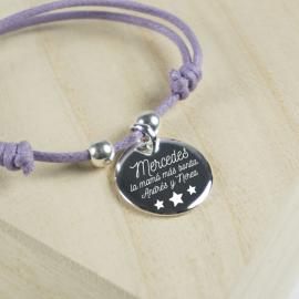 Pulsera de plata con dedicatoria grabada Pulsera de plata con dedicatoria grabada