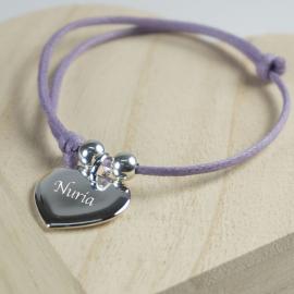 Pulsera corazón de plata personalizada Pulsera corazón de plata personalizada