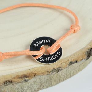 Pulsera ficha de plata personalizada