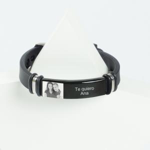 Pulsera grabada con foto para hombre