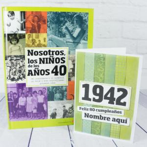 Regalo 80 cumpleaños: libro con tarjeta