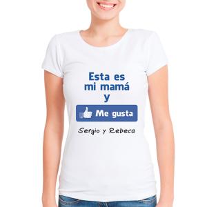 Camiseta me gusta mi mamá personalizada