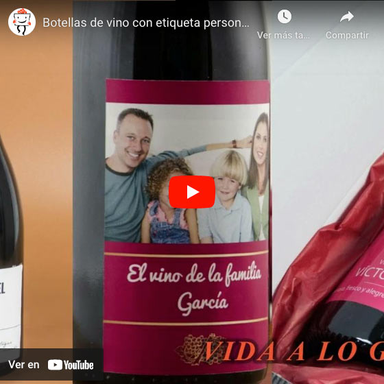 Vídeo Botella de vino personalizada Amor con foto