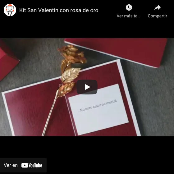 Vídeo Kit San Valentín con rosa de oro