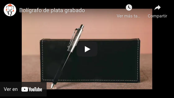 Vídeo Bolígrafo de plata grabado