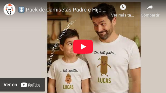 Vídeo Pack de camisetas personalizado De tal palo...