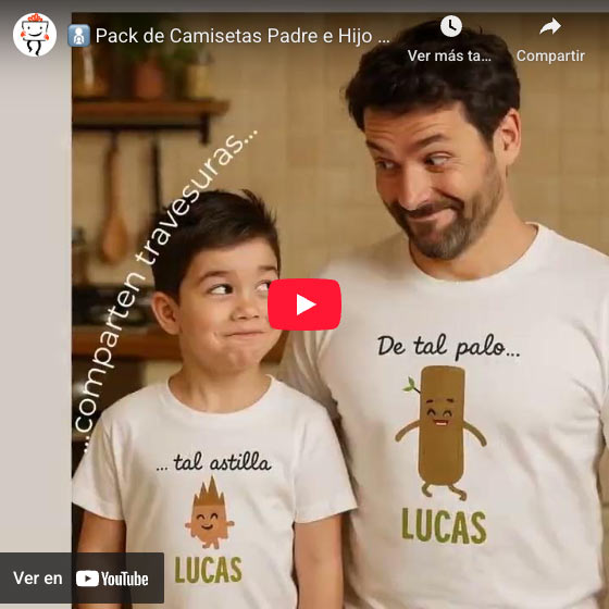 Vídeo Pack de camisetas personalizado De tal palo...
