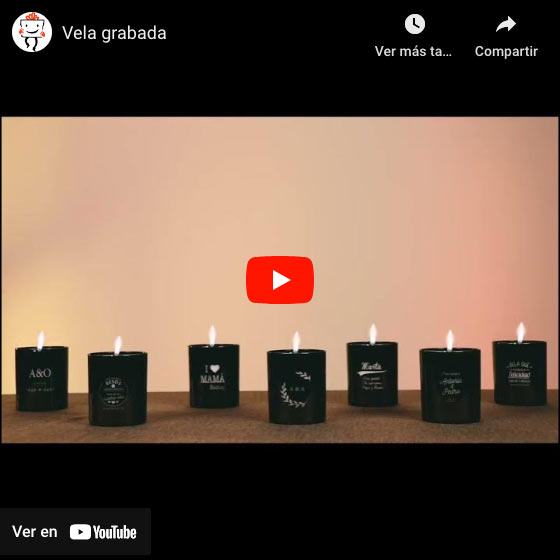 Vídeo Vela grabada con nombre y motivo