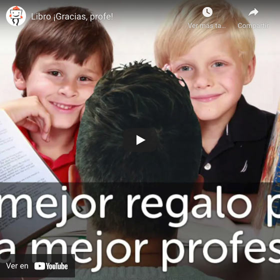 Vídeo Libro ¡Gracias, profe! con tarjeta personalizada con foto