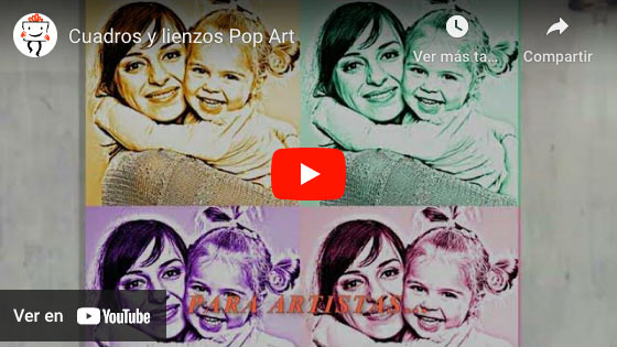 Vídeo Cuadro Pop Art monocromado apaisado