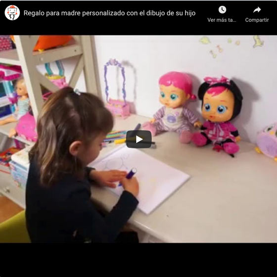 Vídeo Colgante flor con el dibujo de tu hijo grabado