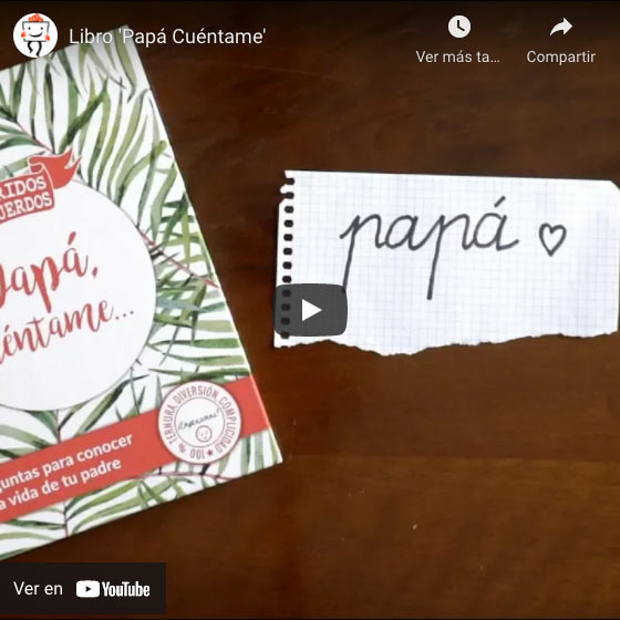Vídeo Libro Papá cuéntame con tarjeta personalizada