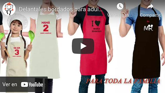 Vídeo Pack de delantal BIO bordado 'Yo y mini yo'