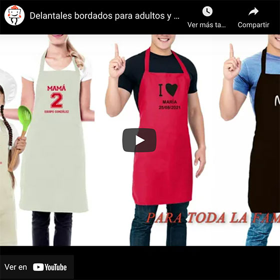 Vídeo Delantal de cocina BIO bordado 'Amor'