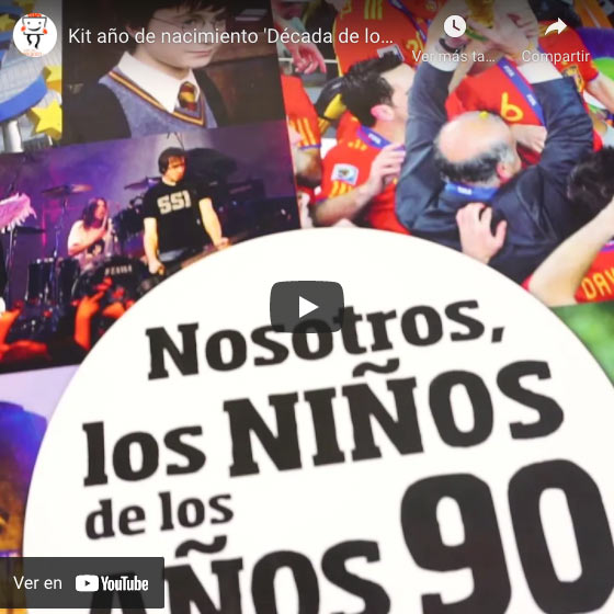 Vídeo Kit año de nacimiento 'Década de los 90'