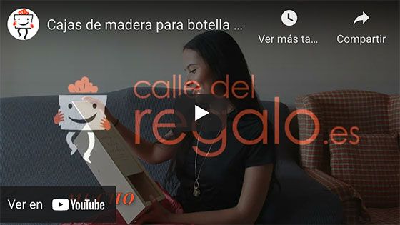 Vídeo Caja botella de vino con texto grabado