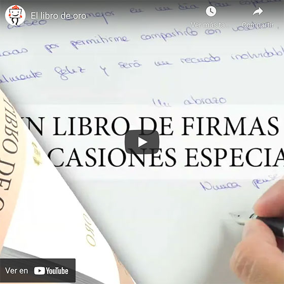 Vídeo Libro de Oro con tarjeta personalizada