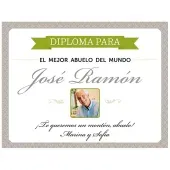 Diploma para el mejor abuelo con foto