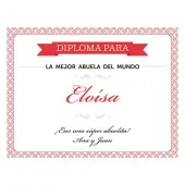 Diploma personalizado para la mejor abuela