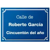 Placa de calle "50 a&ntilde;os" personalizada