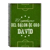 Cuaderno Bal&oacute;n de Oro personalizado