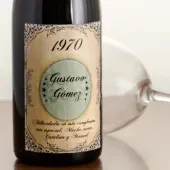 Botella de vino cumplea&ntilde;os vintage