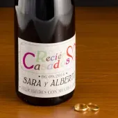 Botella de vino especial boda