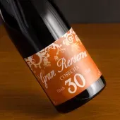Botella de vino etiqueta 30 cumplea&ntilde;os