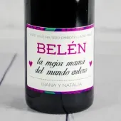Botella de vino la mejor mam&aacute; personalizada