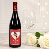 Botella de vino para enamorados