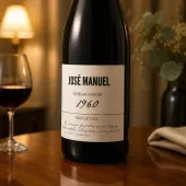 Botella de vino personalizada cosecha especial