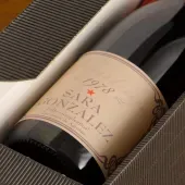 Botella de vino vintage para cumplea&ntilde;os