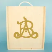 Caja botellas de vino con monograma grabado