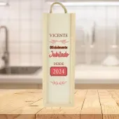 Caja de madera para botella de Vino para Jubilaci&oacute;n