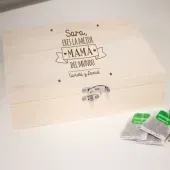 Caja de t&eacute; grabada para la mejor mam&aacute;