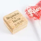 Caja para anillos de boda grabado con nombres